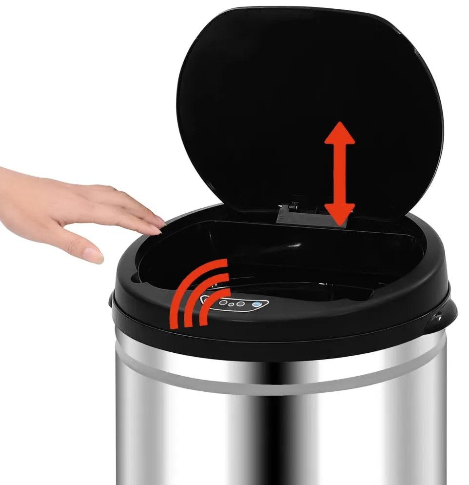 Caixote do lixo com sensor automático 40 L aço inoxidável