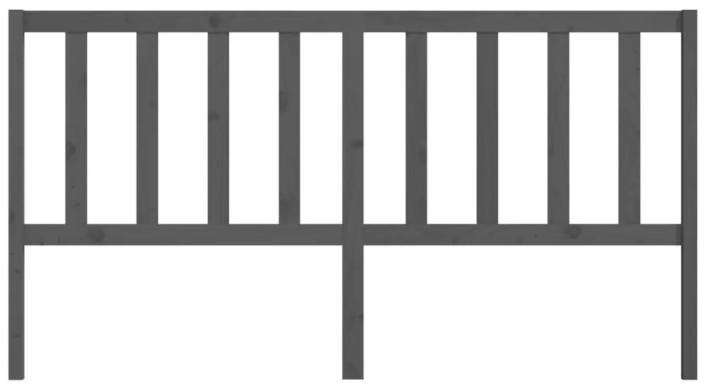 Cabeceira de cama 186x4x100 cm pinho maciço cinzento