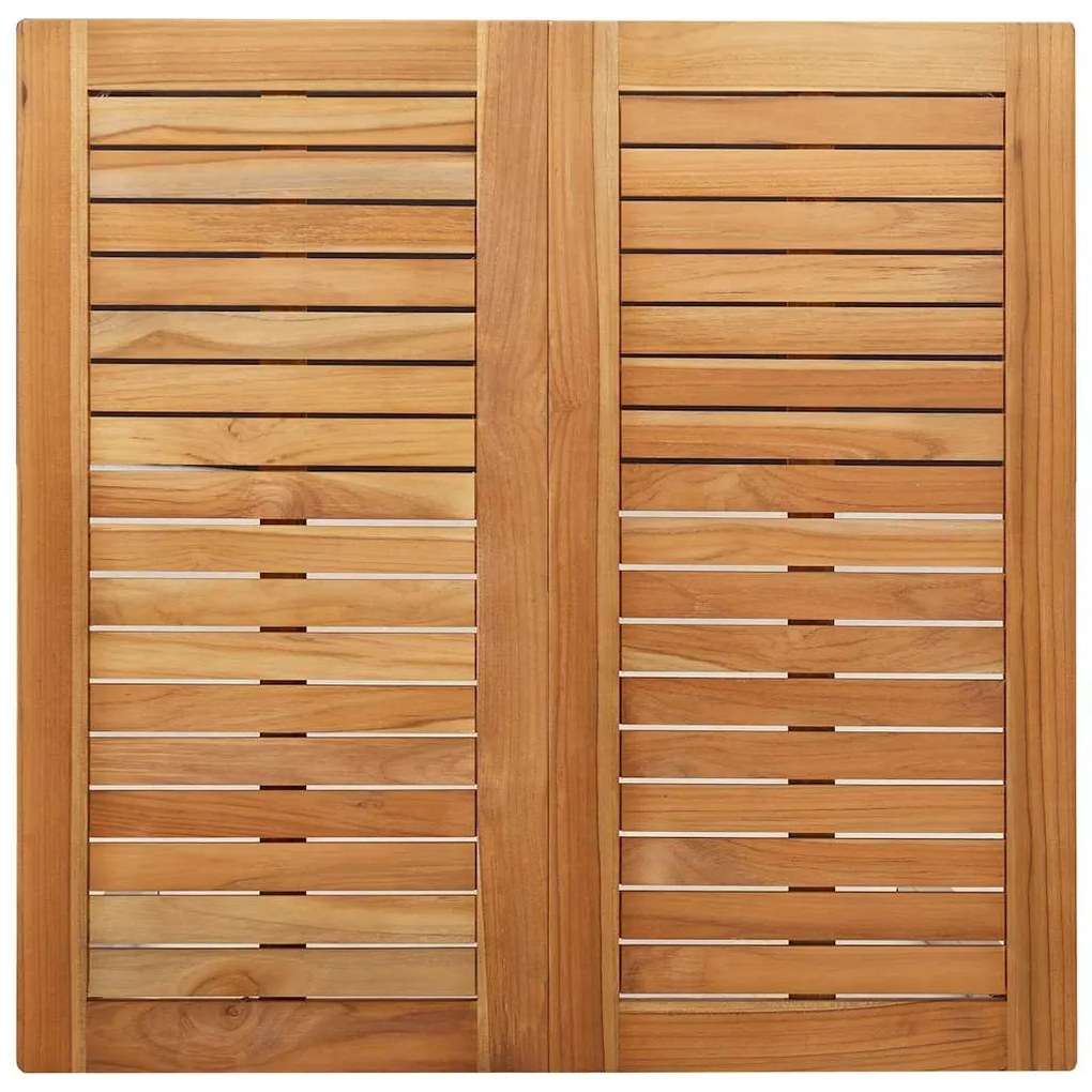 Conjunto de Jantar de Jardim com 5 Peças de Madeira de Teca e Aço Inox