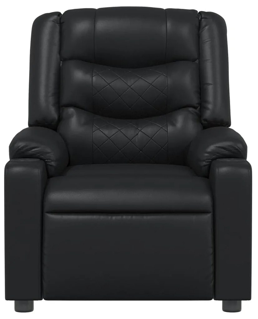 Poltrona de massagens reclinável couro artificial preto