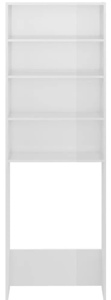 Armário máquina lavar roupa 64x24x190 cm branco brilhante