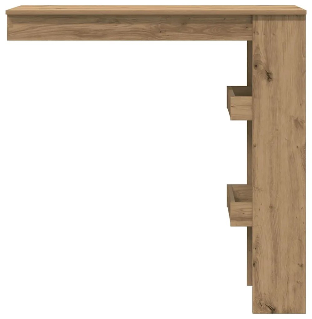Mesa alta de parede carvalho artesanal 102x45x103,5 cm