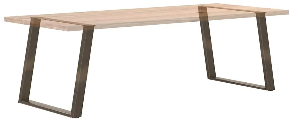 Pés para mesa de jantar em formato de U, 2 peças, aço natural, 90 x (7