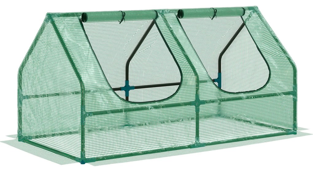 Outsunny Estufa de Tubo Aço e Plástico Jardim Varanda Cultivo de Plantas 120x60x60 cm | Aosom Portugal