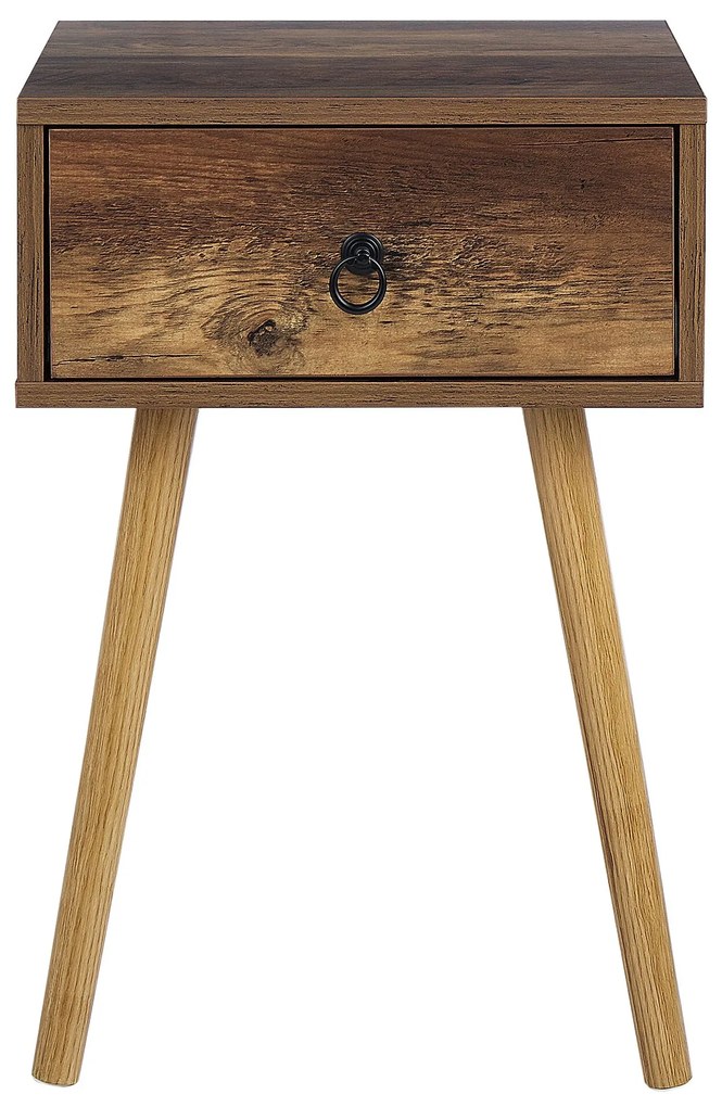 Mesa de cabeceira com 1 gaveta em madeira escura BATLEY Beliani