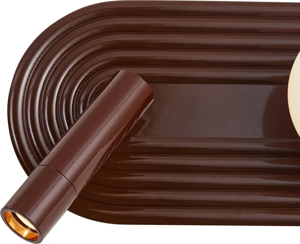 Conjunto de 2 Candeeiros de Parede Retro Castanho Incl. LED Regulável em 3 Passos e USB-C - Lila