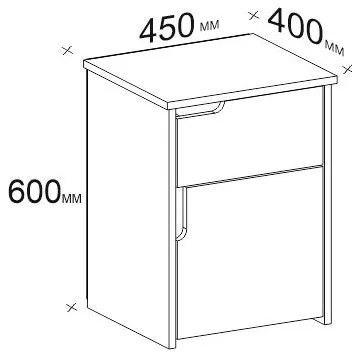 Mesa de Cabeceira Asra – Branco – 45x60x40 cm