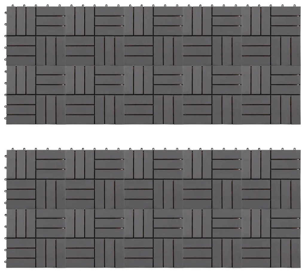 3054434 vidaXL Ladrilhos de terraço 20 pcs 30x30 cm acácia maciça cinzento