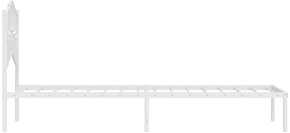 Estrutura de cama com cabeceira 90x200 cm metal branco