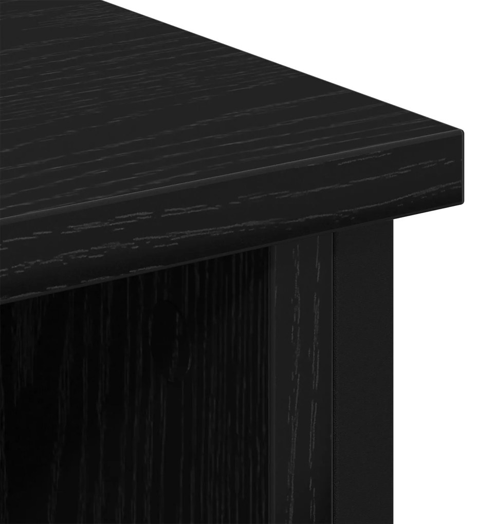 Cabide de TV vidaXL Preto Carvalho 100x35x45 cm Madeira de Engenharia