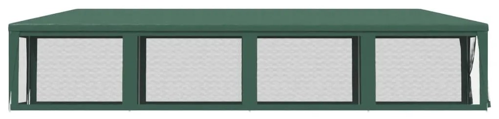 Tenda p/ festas c/10 paredes laterais em rede 3x12 m PEAD verde
