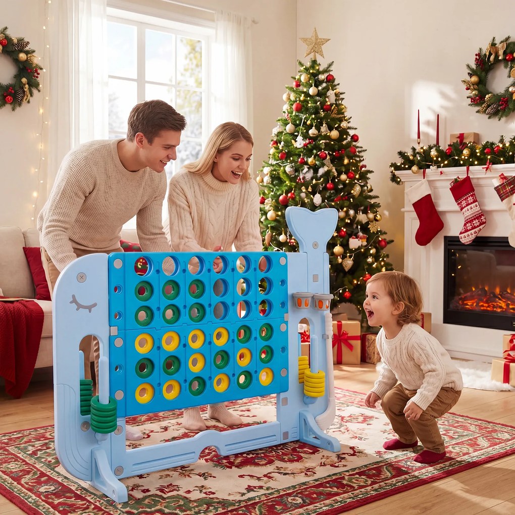 Jogo Infantil 4 em 1, 140 x 47 x 108 cm, Altura Regulável, Azul