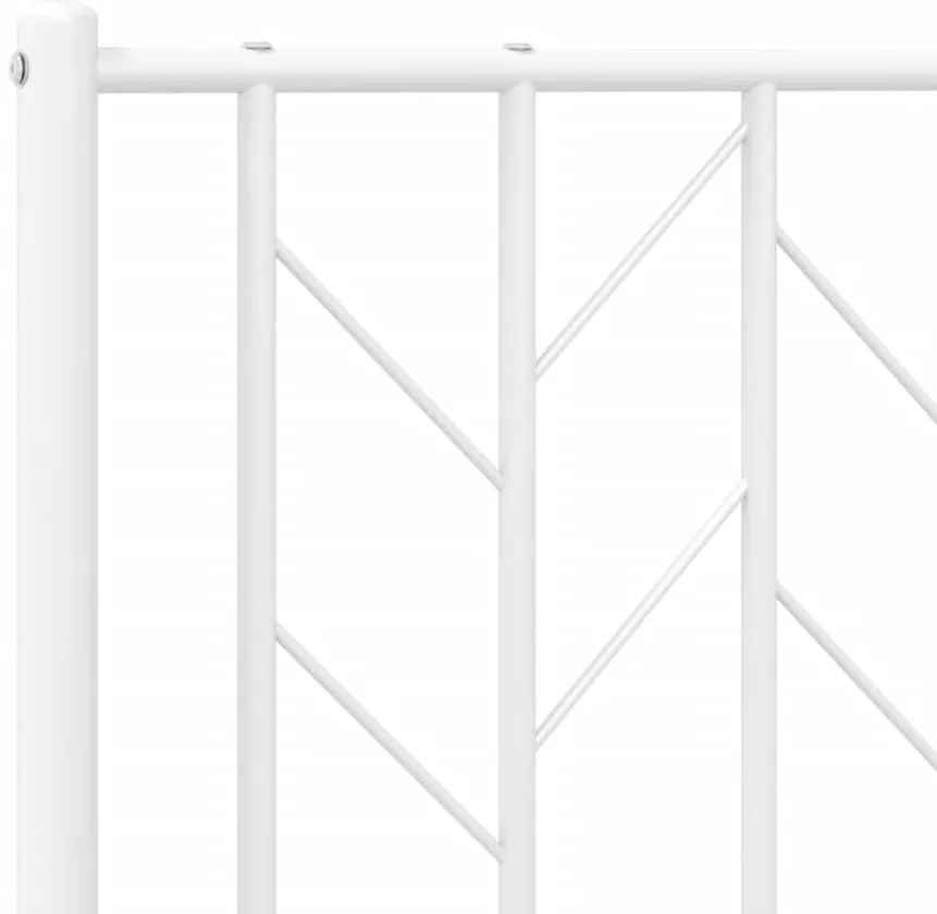 Estrutura de cama com cabeceira 140x190 cm metal branco