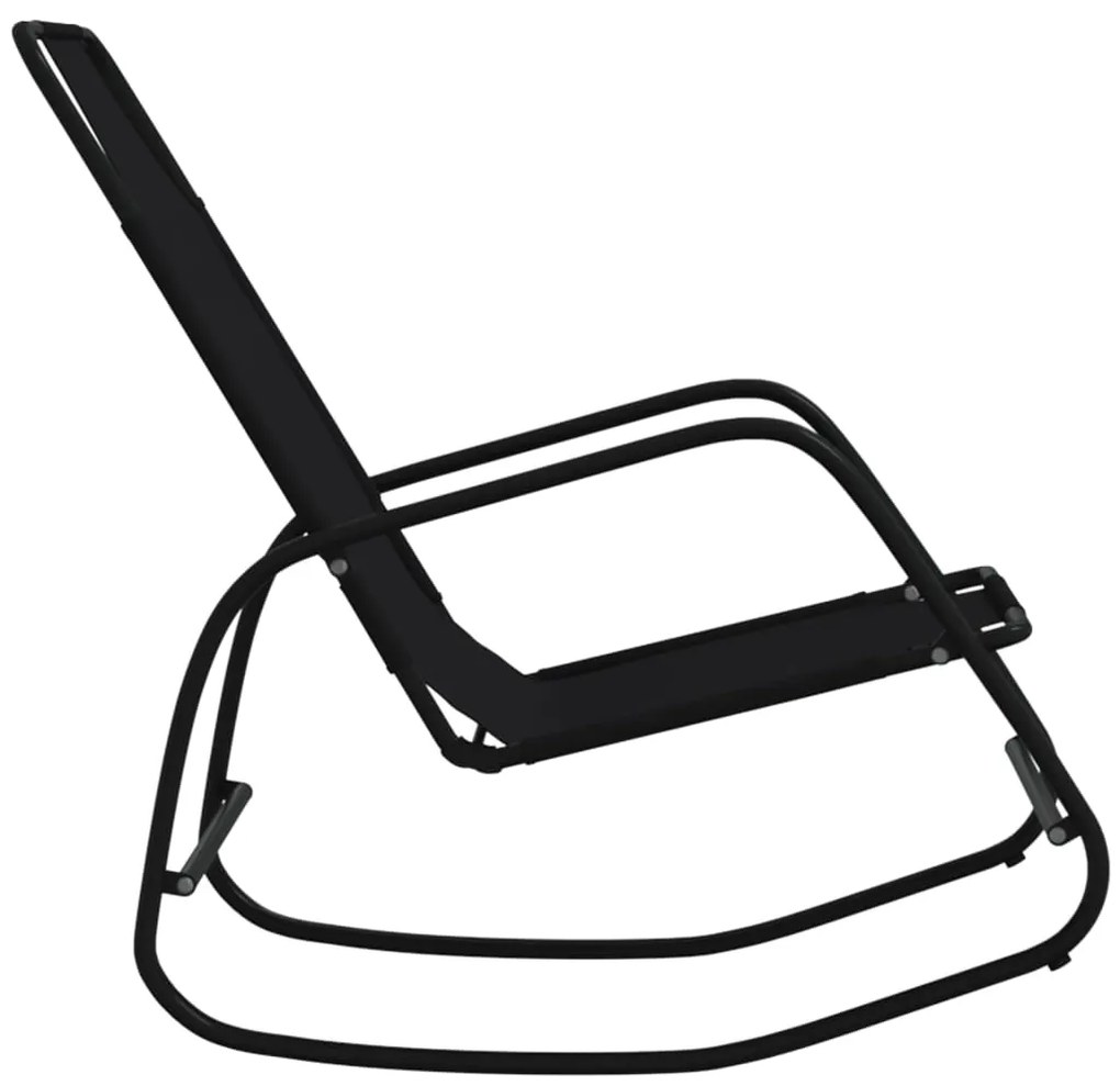 Espreguiçadeiras baloiço 2 pcs aço e textilene preto