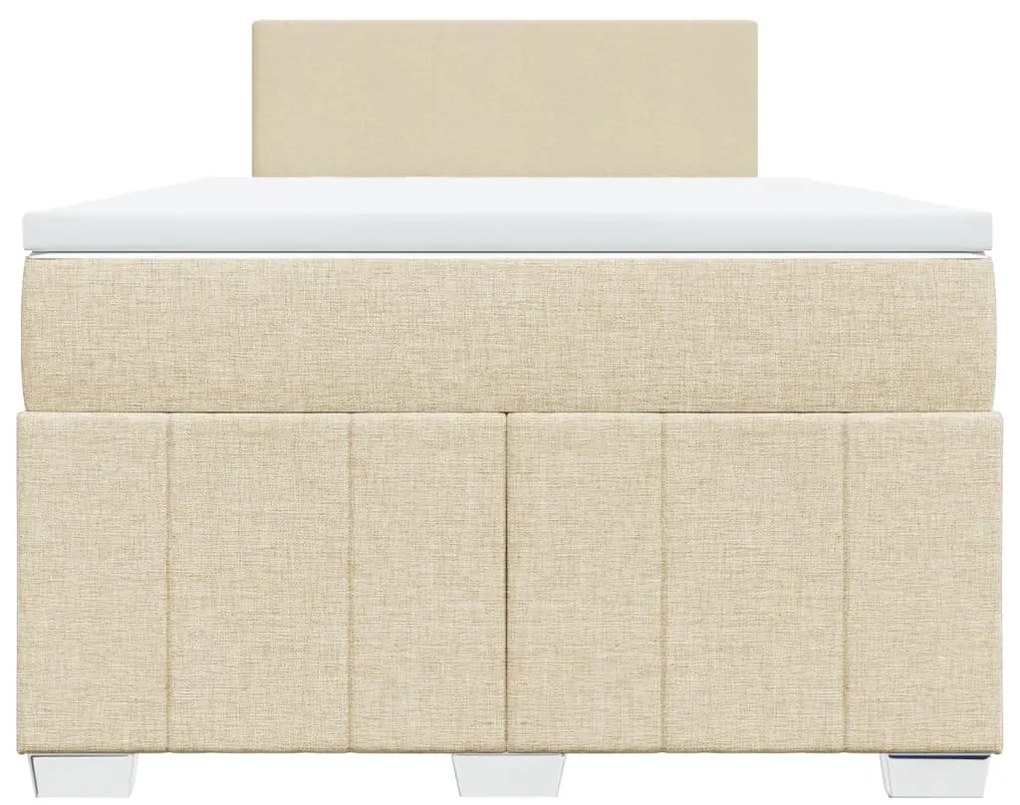 Cama boxspring com colchão 120x190 cm tecido cor creme