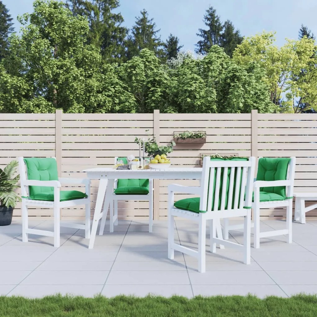 vidaXL Almofadões lombares p/ cadeiras de jardim 4pcs tecido verde