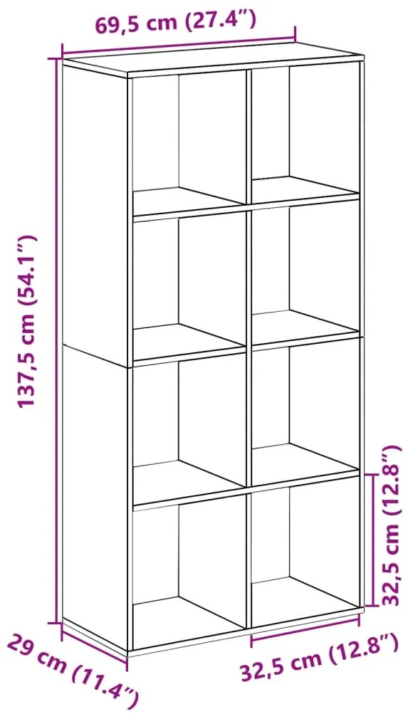 Estante divisória 69,5x29x137,5 cm derivados madeira branco