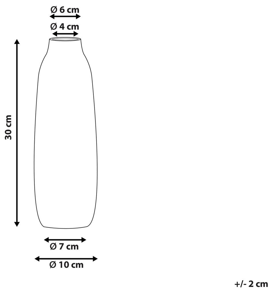 Vaso de cerâmica grés branca e azul 30 cm BYBLOS Beliani