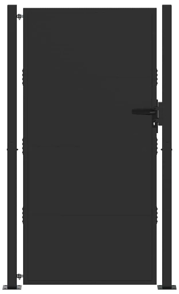 Portão de Jardim Preto 100 x 175 cm Aço com Revestimento em Pó