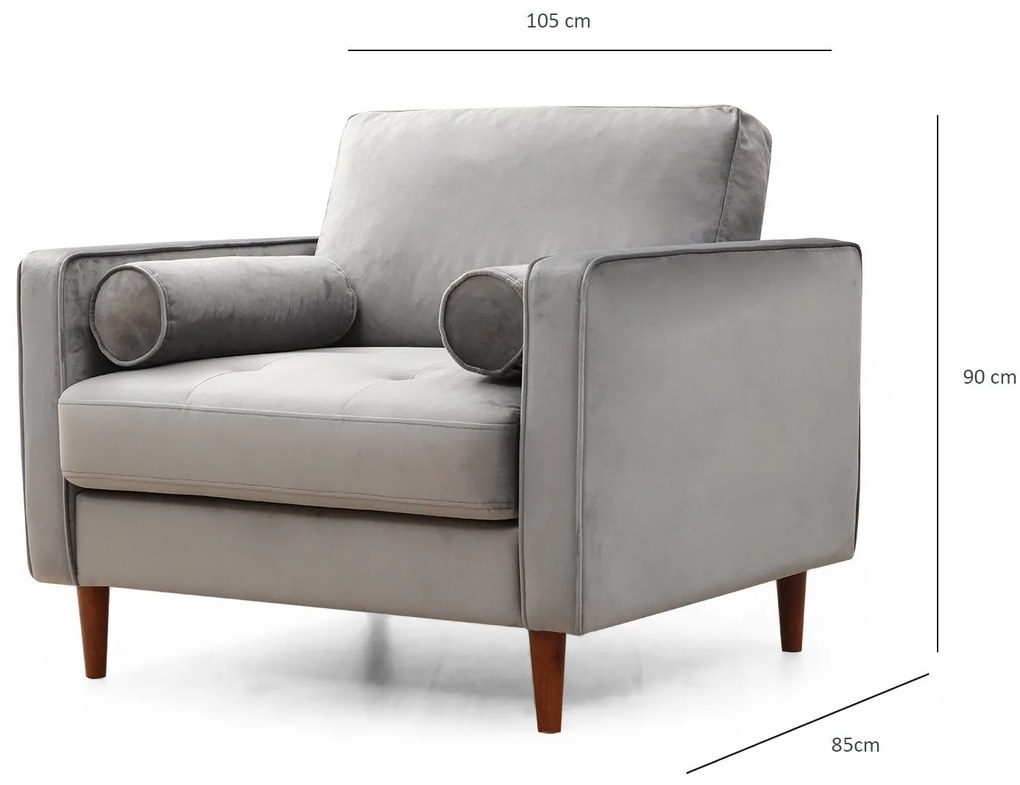 Cadeira Wing Rome – Cinza Claro – 105x85x90 cm
