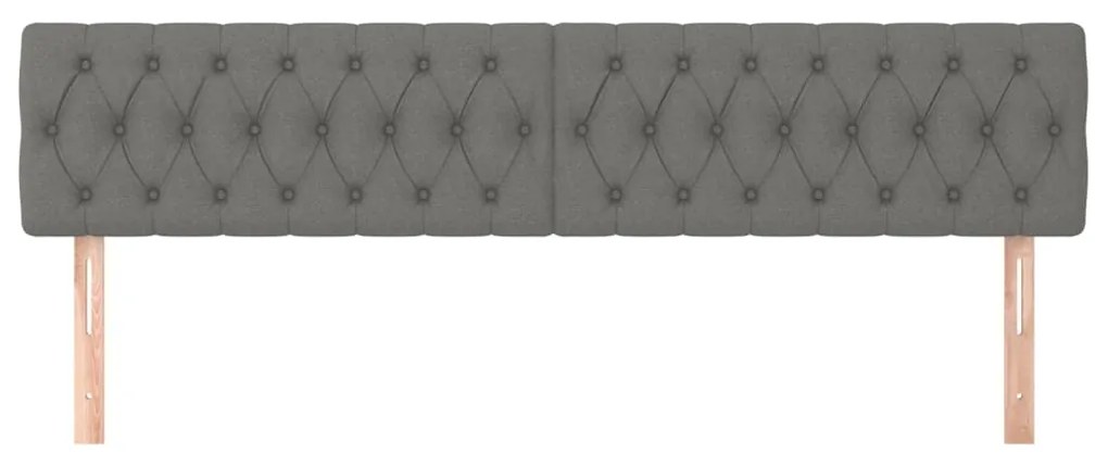 Cabeceira de cama 2 pcs tecido 100x7x78/88 cm cinzento-escuro