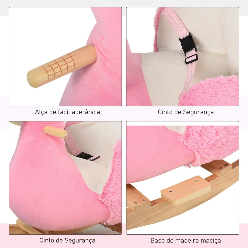 Baloiço de Flamingo para Crianças acima de 3 Anos Baloiço Infantil de