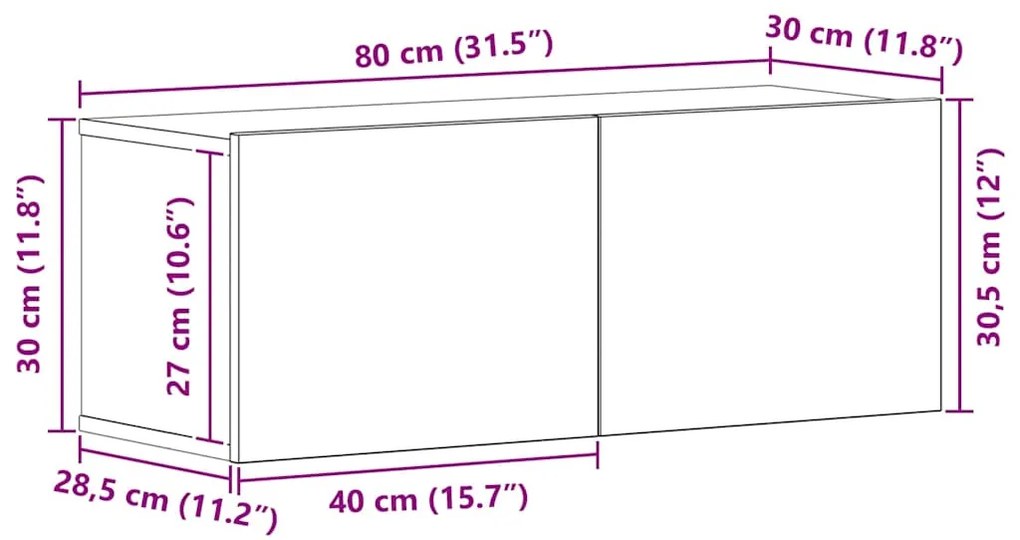 Conjunto de Armários para TV 4 pcs Carvalho Preto