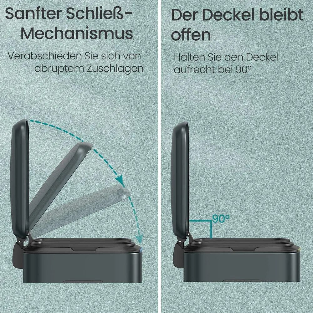 Caixote do lixo com 2 compartimentos 44,4 x 40,8 x 60,2 cm verde acinzentado