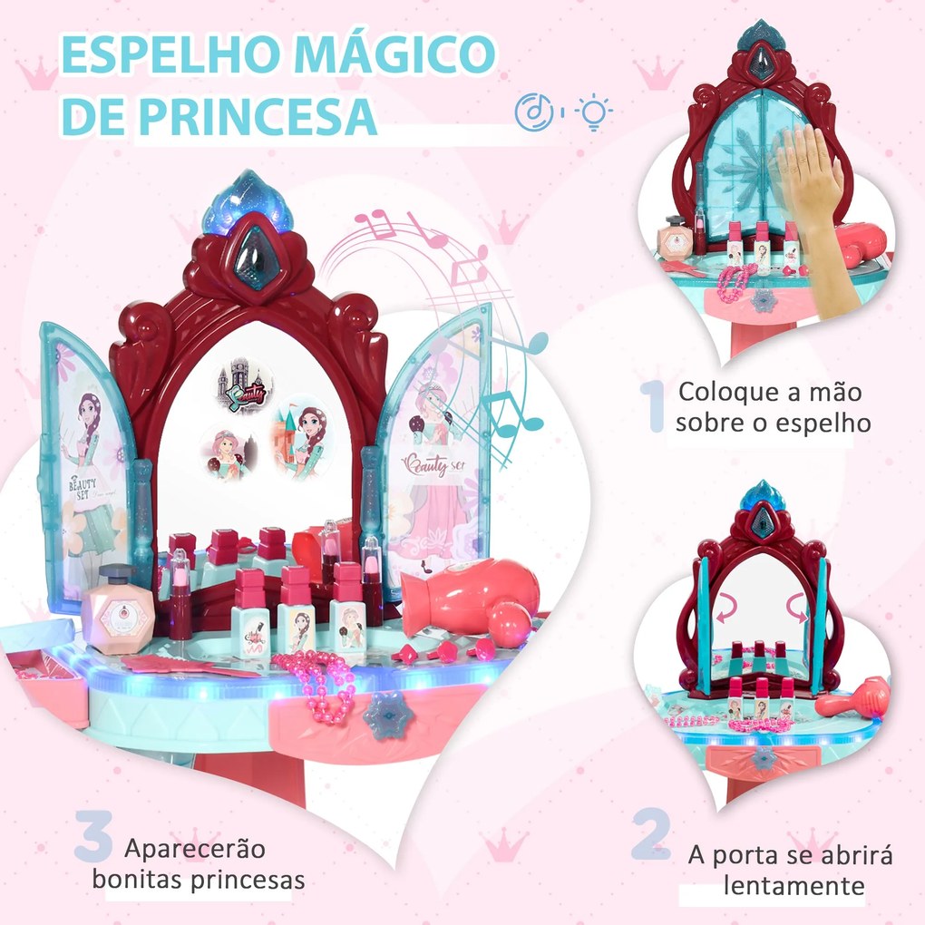 AIYAPLAY Toucador Infantil para Crianças acima de 3 Anos com Banco Esp