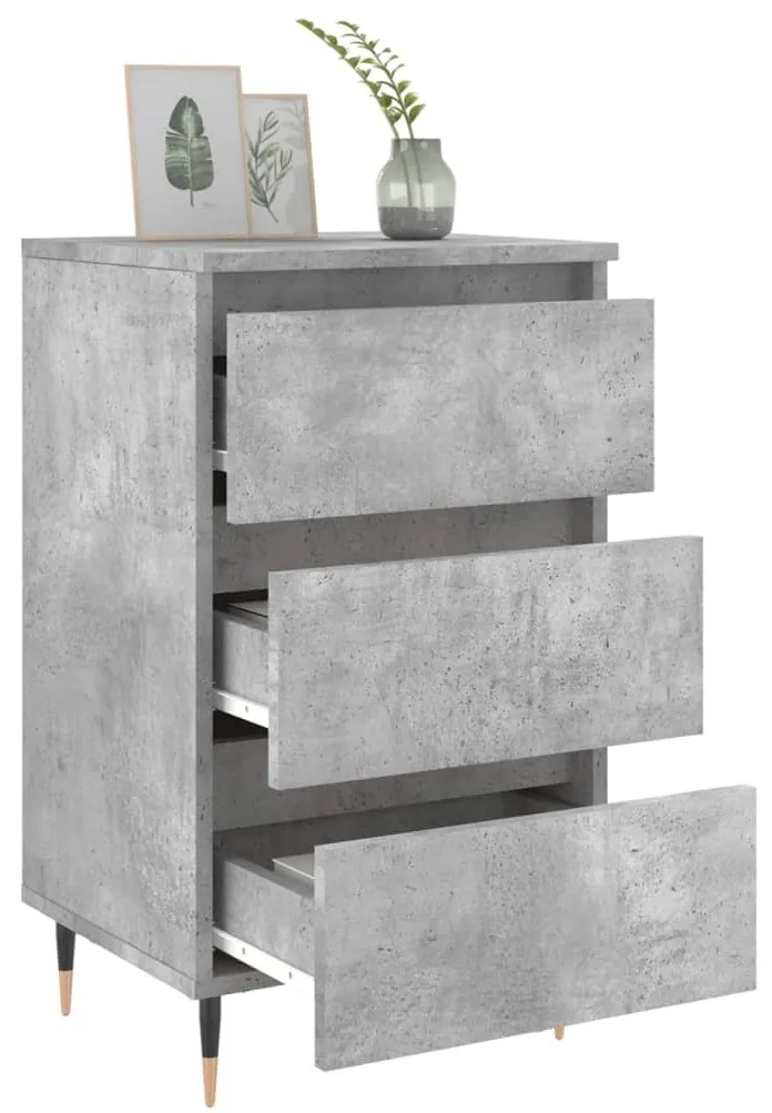 Mesas de cabeceira 2 pcs derivados madeira cinza cimento