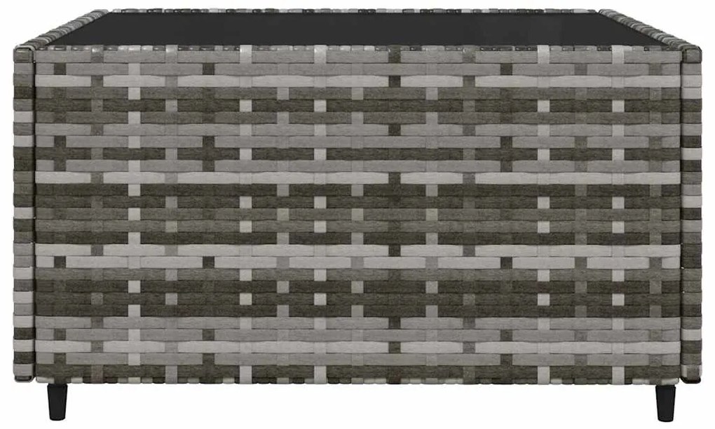 4 pcs conjunto lounge de jardim c/ almofadões vime PE cinzento