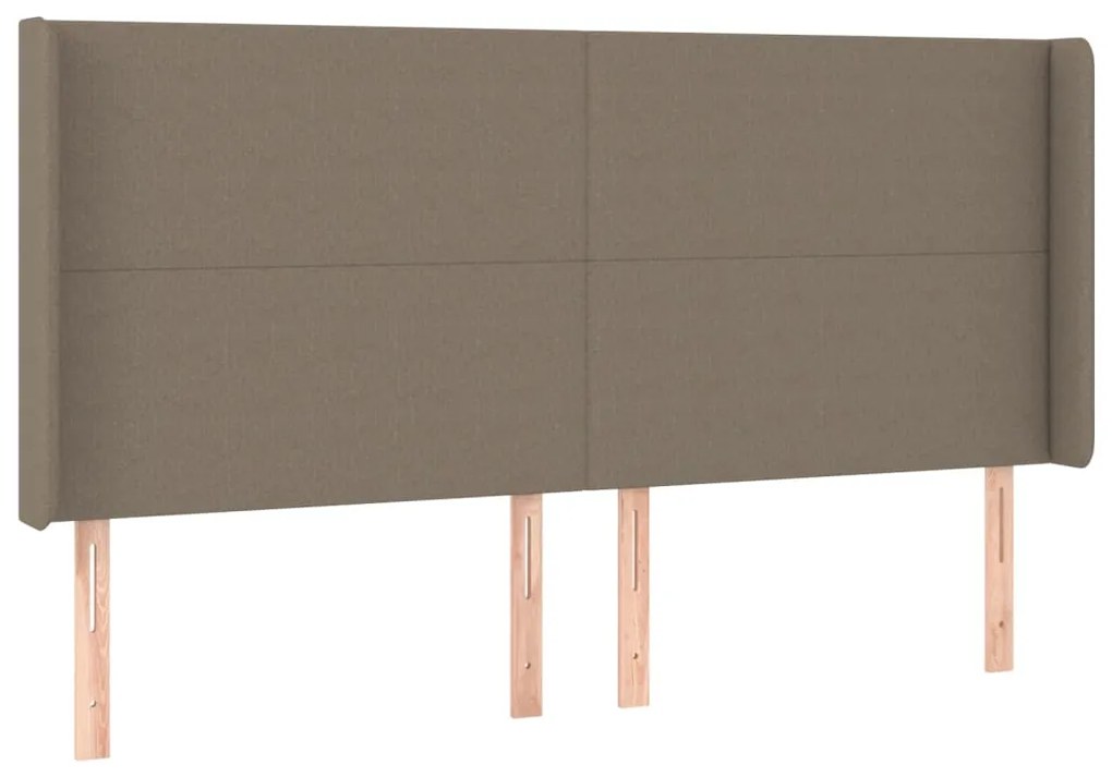 Cama box spring colchão/LED 160x200 cm tecido cinza-acastanhado