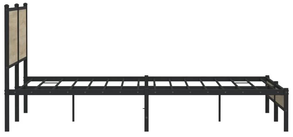 Estrutura de cama sem colchão 180x200cm metal carvalho sonoma