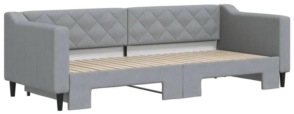 Sofá-cama com gavetão 80x200 cm tecido cinzento-claro