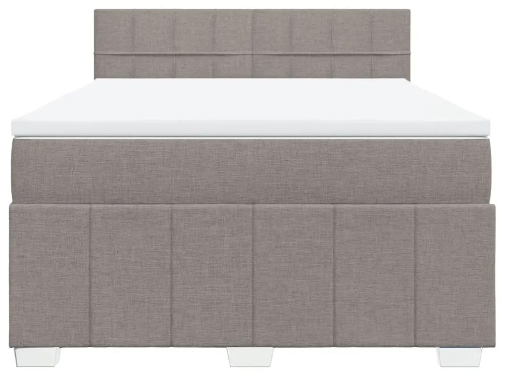 Cama com molas/colchão 160x200 cm tecido castanho-acinzentado
