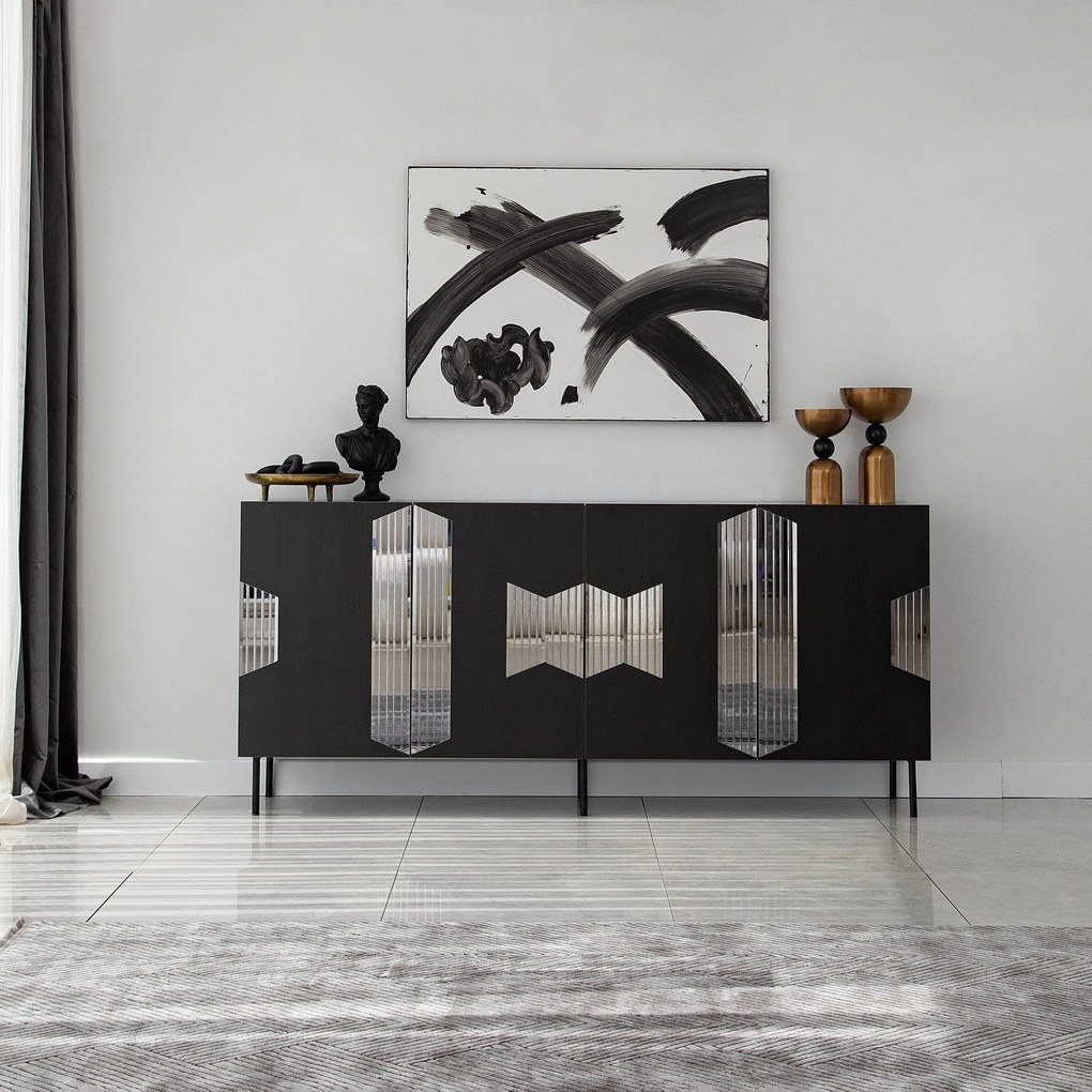 Console Vienna – Preto – 180 cm x 80 cm x 40 cm