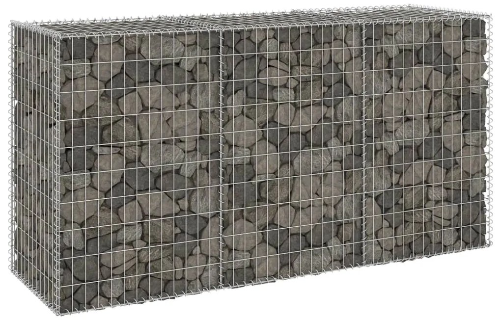 vidaXL Muro gabião com tampas aço galvanizado 200x60x100 cm