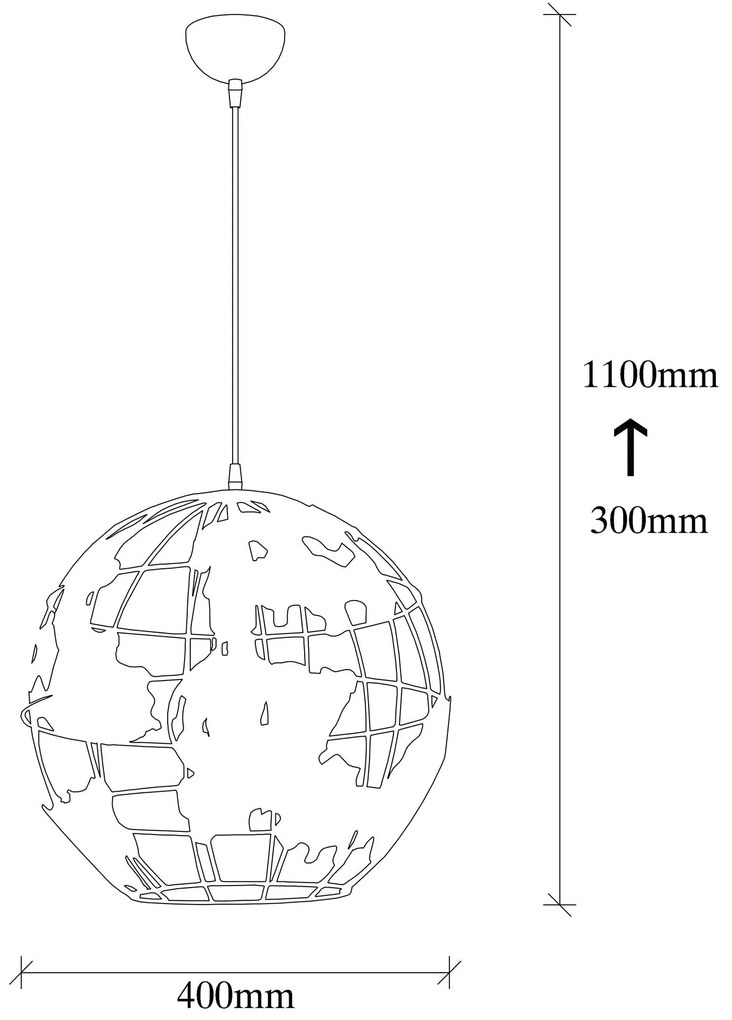 Candeeiro Chandelier Fellini – Preto – 40 cm