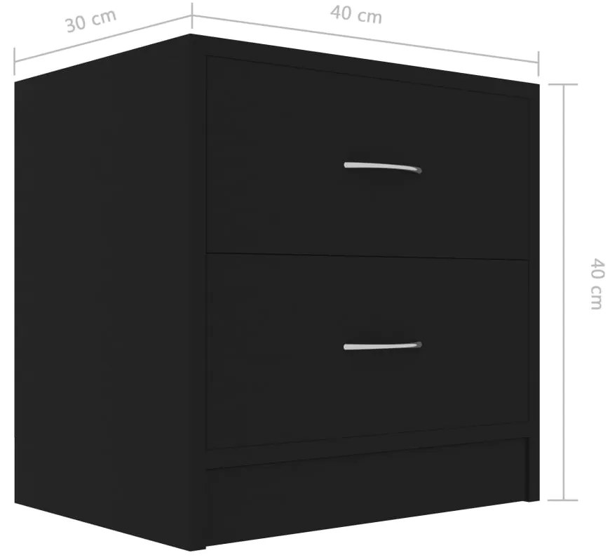 Mesas de cabeceira 2 pcs 40x30x40 cm derivados de madeira preto
