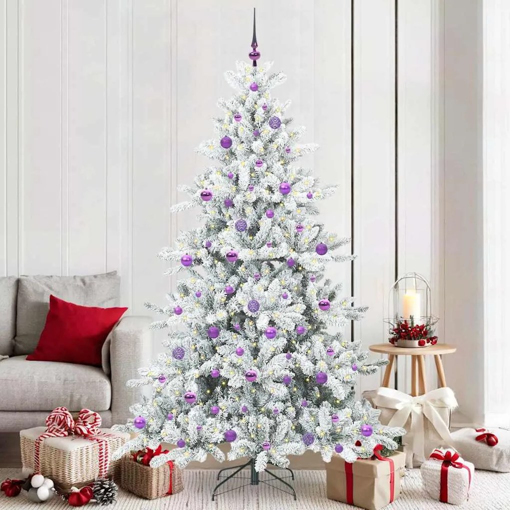 vidaXL Árvore de Natal Articulada Artificial Branco 210 cm PVC