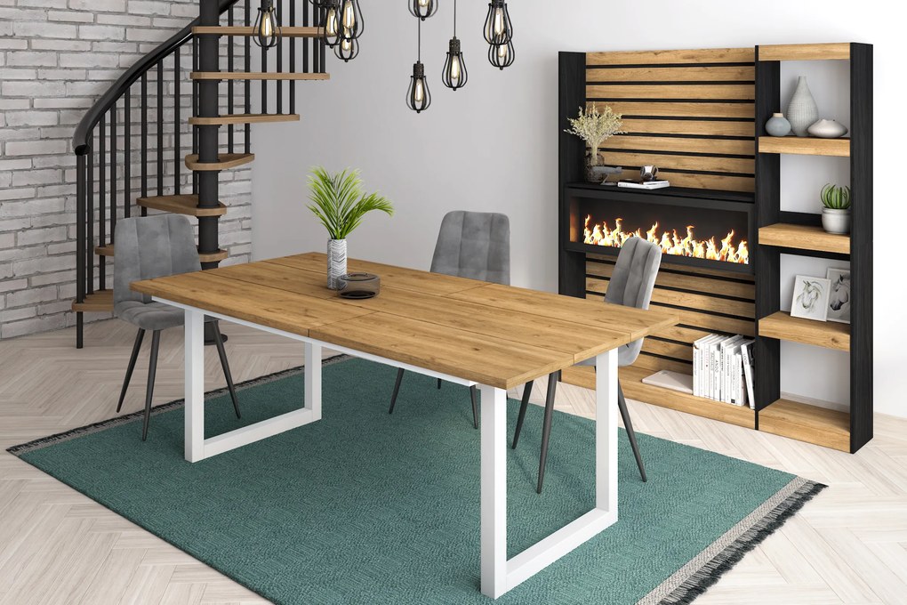 Mesa de sala de jantar | 10 pessoas | 200 | Robusto e estável graças à sua estrutura e pernas sólidas | Ideal para reuniões familiares | Oak | Estilo