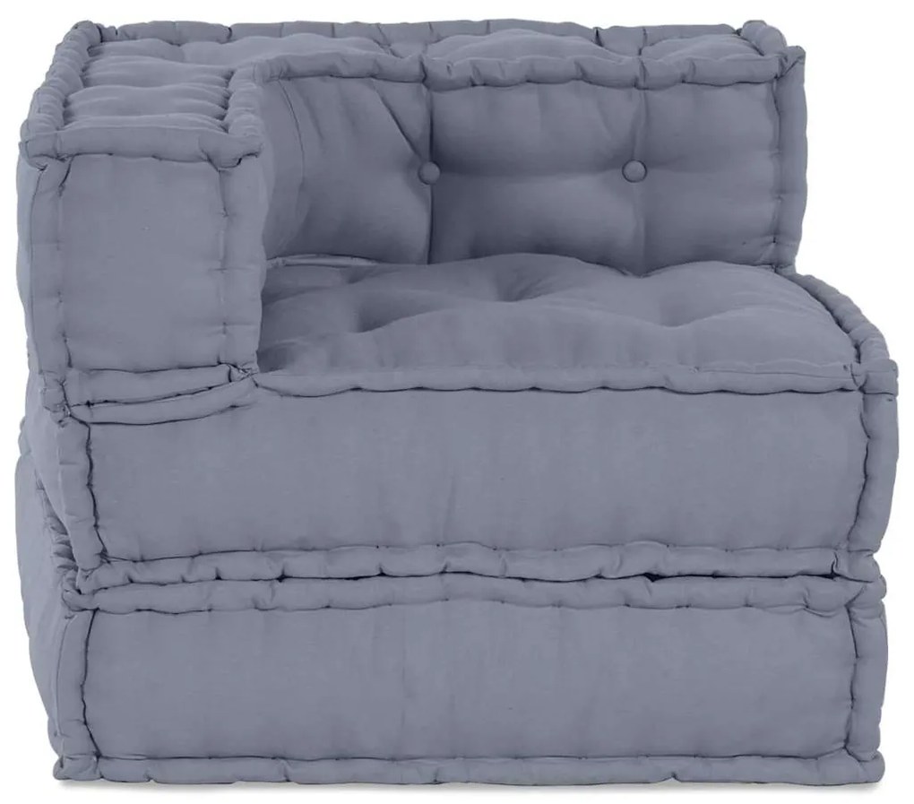 Puff Modular Cinza 70x70x54 em Tecido