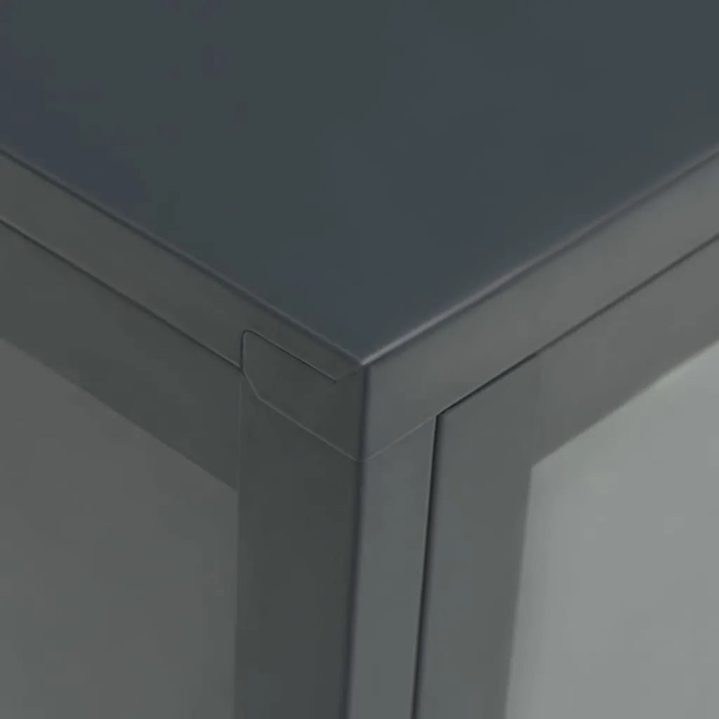 Aparador 105x35x70 cm vidro e aço antracite