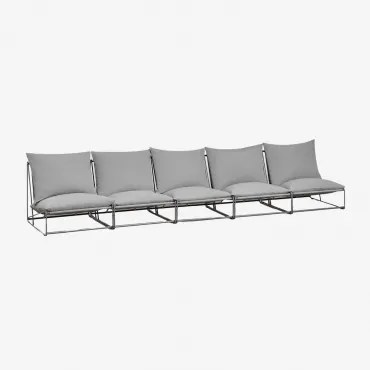 Sofá Modular De Jardim De 5 Peças Amaro Cinza - Sklum