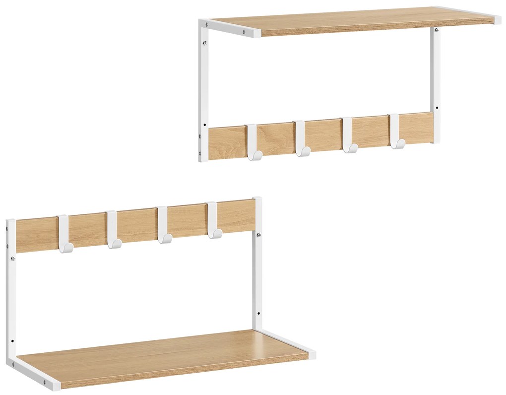 Conjunto de 2 prateleiras flutuantes de parede | VASAGLE | 24.2 x 50 x 26.5 cm | LCR830W09.