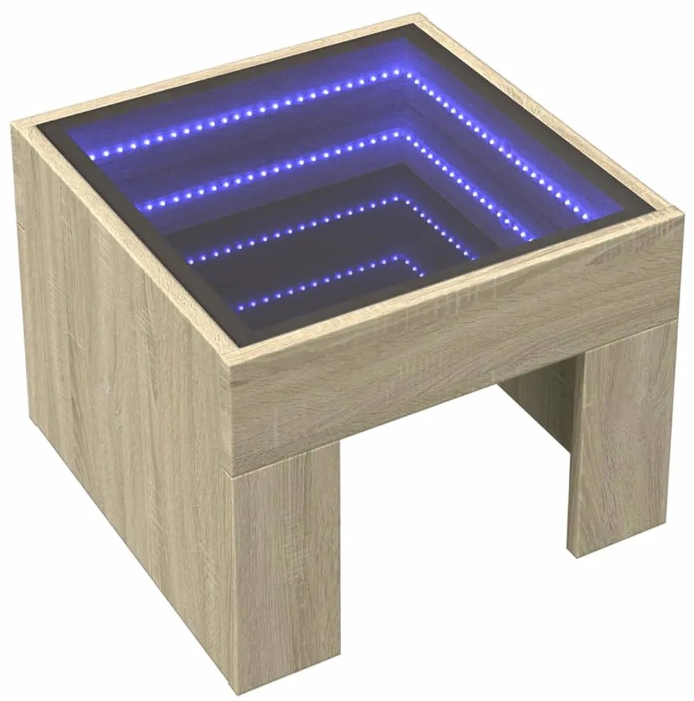 Mesa de cabeceira c/ LED Infinity 40x40x30 cm carvalho sonoma