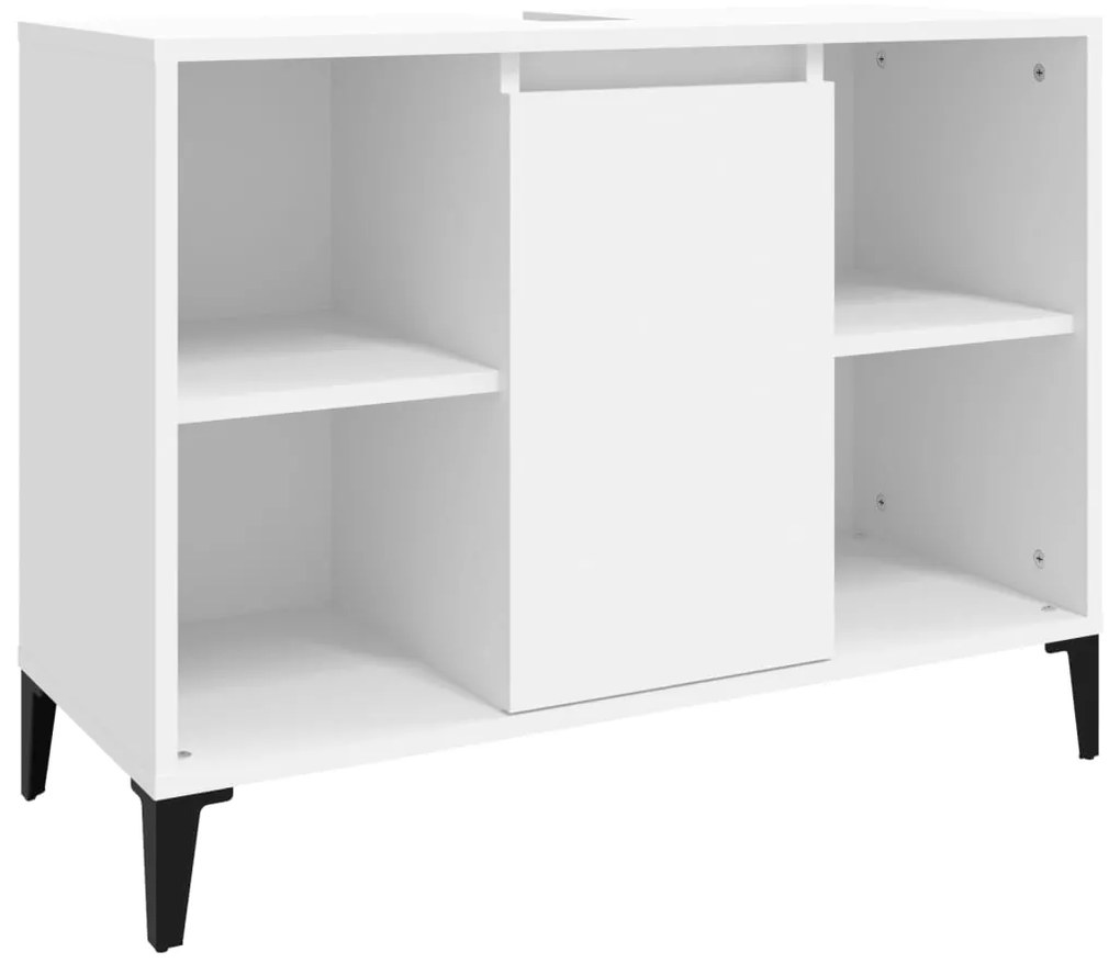 3 pcs conjunto móveis casa de banho derivados de madeira branco