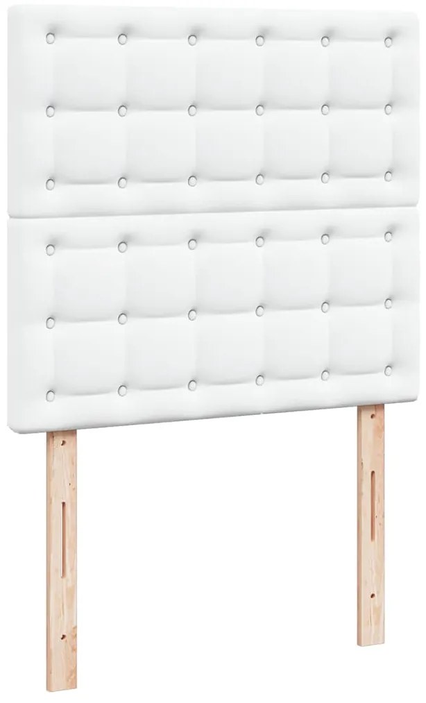 Estrutura de cama otomana com colchões 200x200 cm branco puro