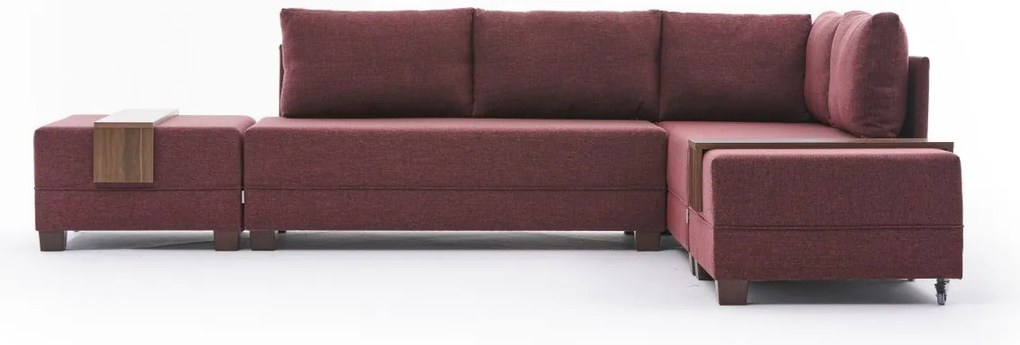 Sofá-Cama de Canto Fly – Vermelho Claret – 210x70x280 cm
