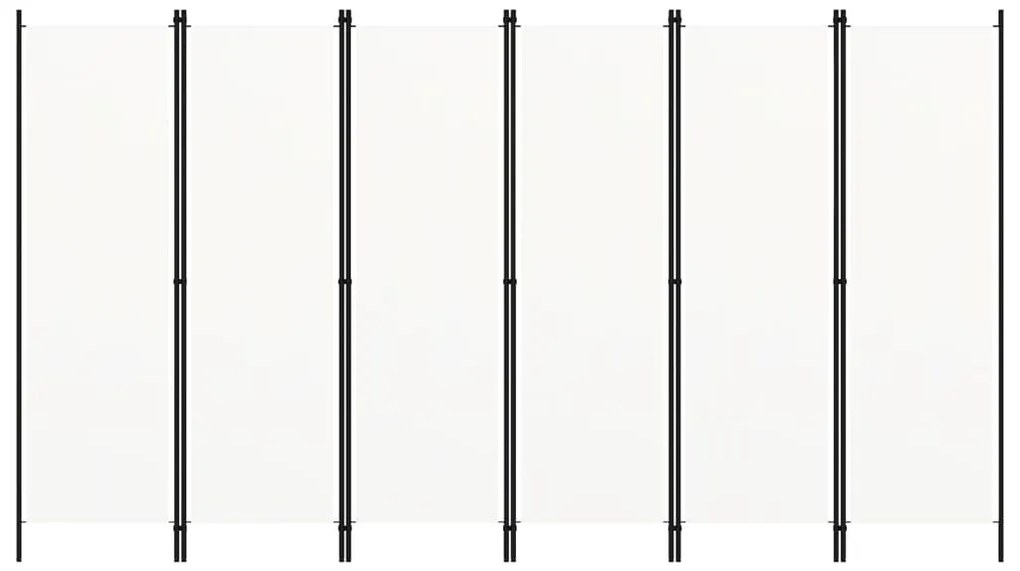 Divisória de quarto com 6 painéis 300x180 cm branco